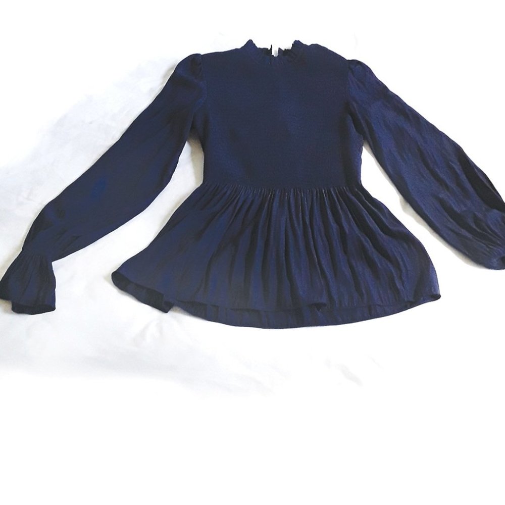 Gorgeous Navy Blue VENUS Smocked Top